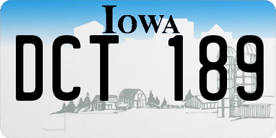 IA license plate DCT189