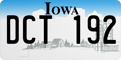 IA license plate DCT192