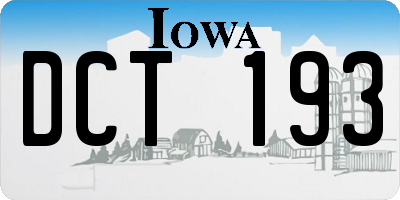 IA license plate DCT193