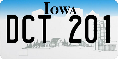 IA license plate DCT201