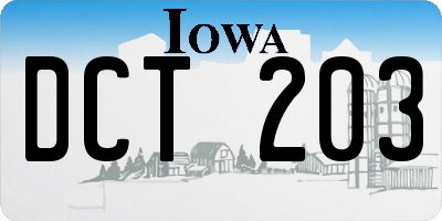 IA license plate DCT203