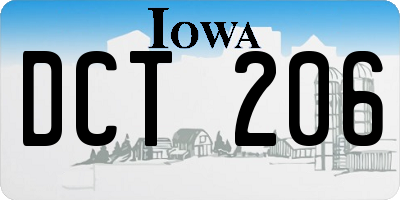 IA license plate DCT206