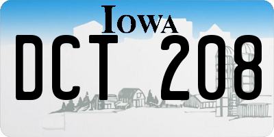 IA license plate DCT208