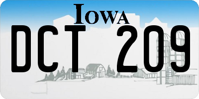 IA license plate DCT209
