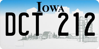 IA license plate DCT212