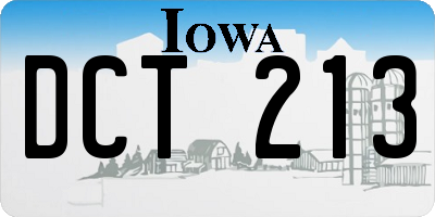 IA license plate DCT213