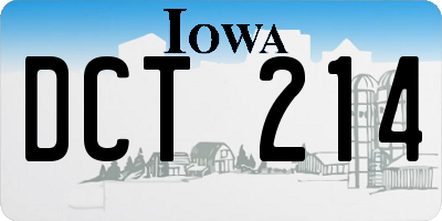 IA license plate DCT214