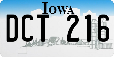 IA license plate DCT216