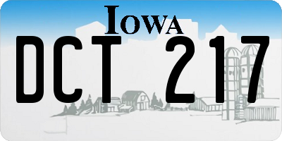 IA license plate DCT217