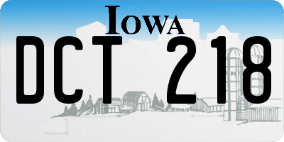 IA license plate DCT218