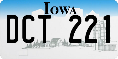 IA license plate DCT221