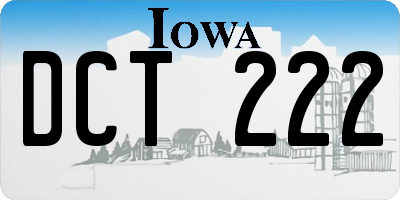 IA license plate DCT222