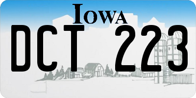 IA license plate DCT223