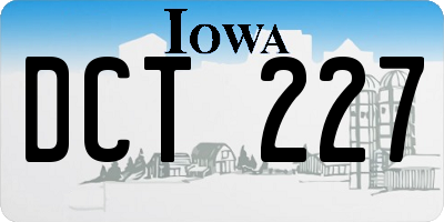 IA license plate DCT227