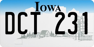 IA license plate DCT231