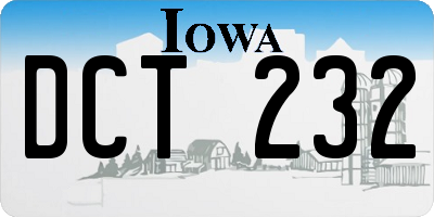 IA license plate DCT232