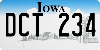 IA license plate DCT234