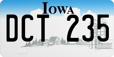 IA license plate DCT235