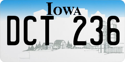 IA license plate DCT236