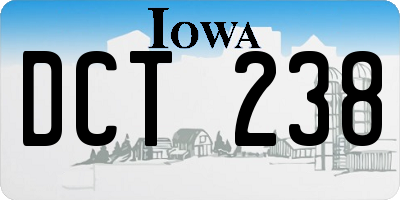 IA license plate DCT238