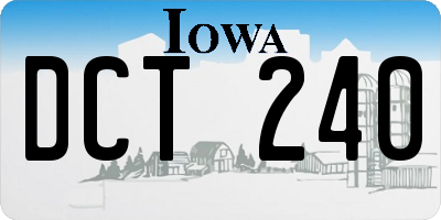 IA license plate DCT240