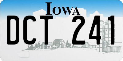 IA license plate DCT241