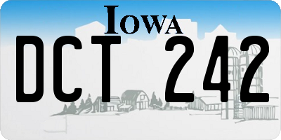 IA license plate DCT242