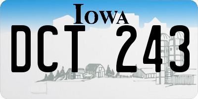 IA license plate DCT243