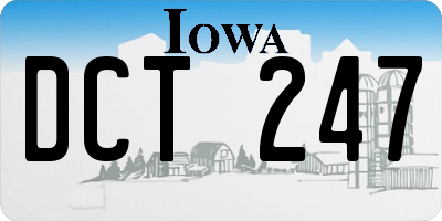 IA license plate DCT247