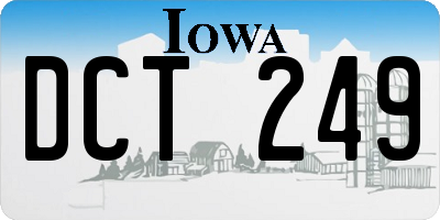 IA license plate DCT249