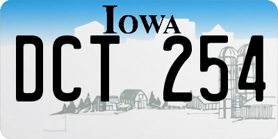 IA license plate DCT254