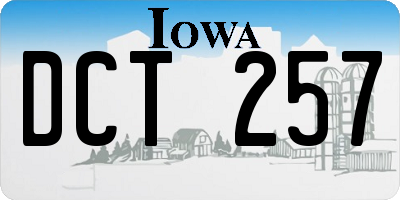IA license plate DCT257