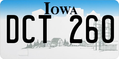 IA license plate DCT260