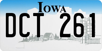 IA license plate DCT261
