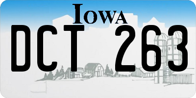 IA license plate DCT263