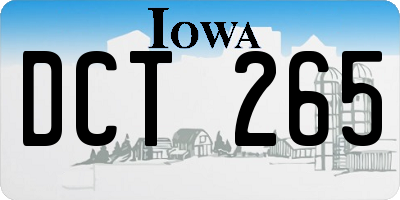 IA license plate DCT265