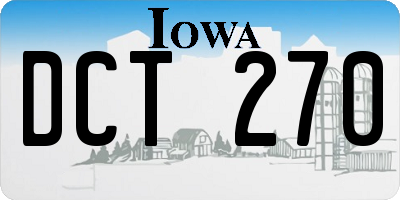 IA license plate DCT270