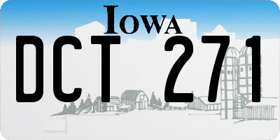 IA license plate DCT271
