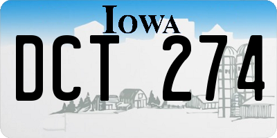 IA license plate DCT274