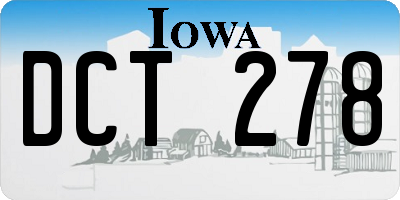 IA license plate DCT278