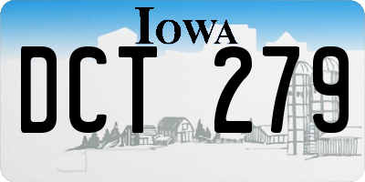 IA license plate DCT279