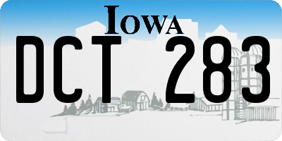 IA license plate DCT283