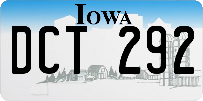IA license plate DCT292