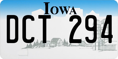 IA license plate DCT294