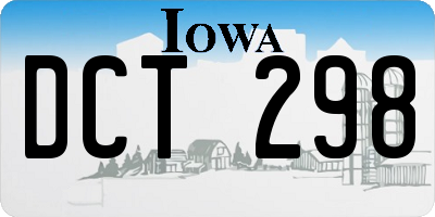 IA license plate DCT298