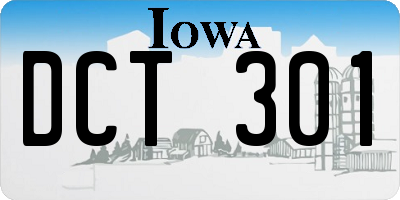 IA license plate DCT301
