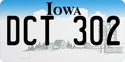 IA license plate DCT302