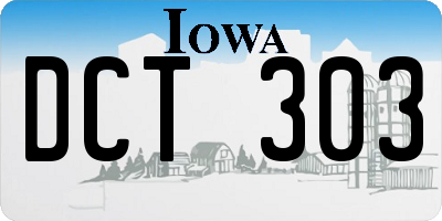 IA license plate DCT303