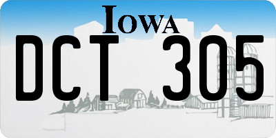 IA license plate DCT305