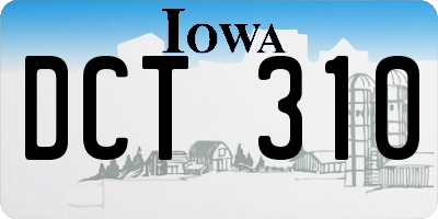 IA license plate DCT310